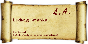 Ludwig Aranka névjegykártya